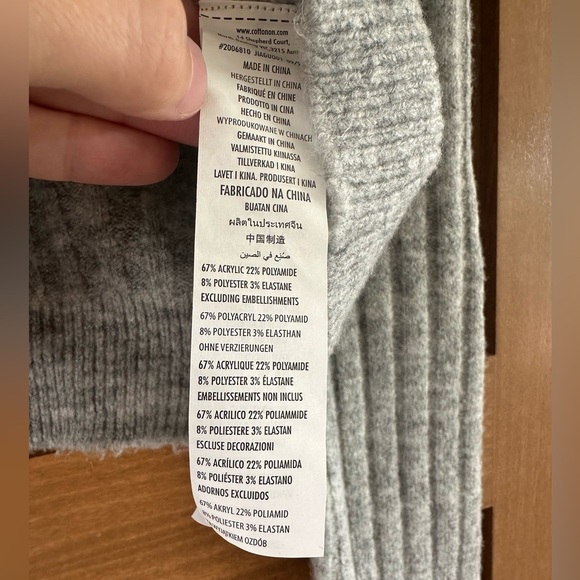 Cotton On Grey Knit Crewneck Pullover Long Sleeve Sweater Women’s size Small​ - Picture 6 of 9